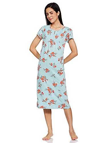 Image of Amazon Brand - Symbol Women's Casual Cotton Calf Length Regular Fit Nighty (Available in Plus Sizes)