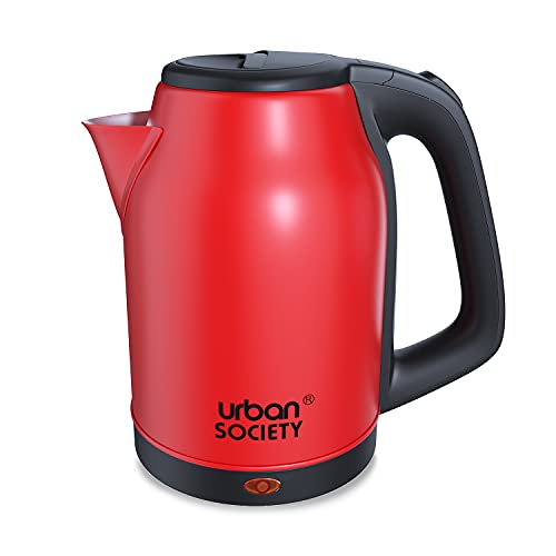 Urban Society Bouilloire électrique 2200 W, 1,8 L, Acier Inoxydable Puissance De 2200W, Sans BPA Et Système De Protection Contre L'ébullition à Sec (rouge)