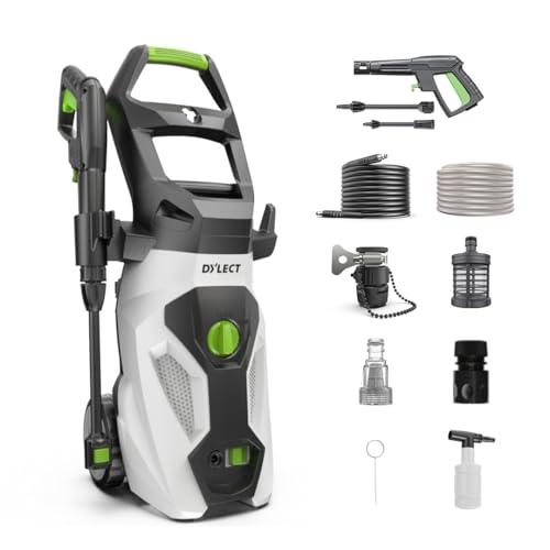 Image of DYLECT Ultra Power Max High Pressure Car Washer Pump, 2000 Watts Motor, 160 Bars Pressure, 7L /Min Flow Rate, 8M Outlet Hose, Upright Design with Wheels for Bike, Home Cleaning, with 10 Accessories