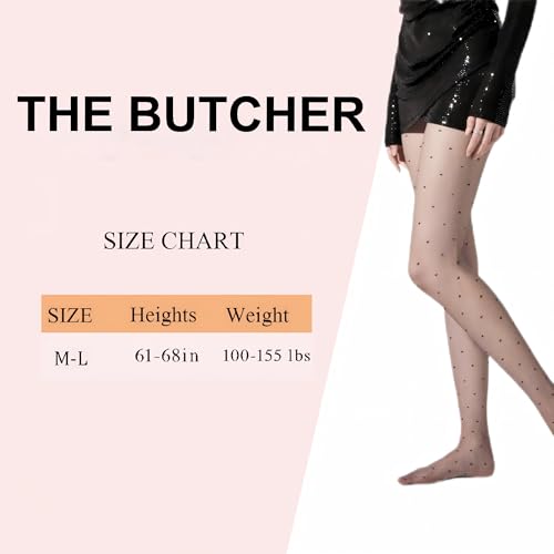 Image of Black & White Polka Dot Tights for Women - Funky Patterned Tights, Sheer & Stretchy, Retro Style, Perfect for Party, Dance, or Casual Wear