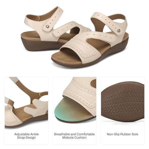 Image of SHIBEVER Wedge Sandals for Women Dressy: Comfortable Summer Low Wedges 2026 Platform Walking Womens Shoes