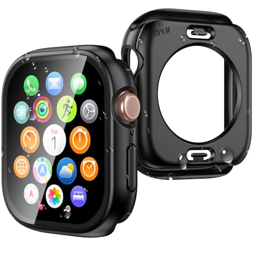 YIJDACASE 3 in 1 Waterproof Case for Apple Watch Screen Protector 40mm Series 4/5/6/SE/SE 2/SE 3(2025),with Tempered Glass,[360° Protective Front and Back] PC Bumper Face Cover Compatible iWatch