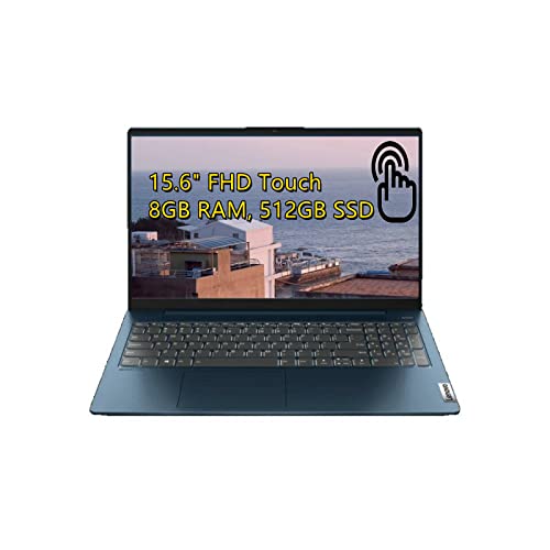 Image of Lenovo Ideapad 5i 15.6 inch FHD (1920 x 1080) Touchscreen Laptop, Intel Core i5-1135G7 Quad Core 11th Gen. Up to 2.4 GHz, 8GB RAM, 512GB SSD, Bluetooth, HDMI, Win 11 Home, Blue