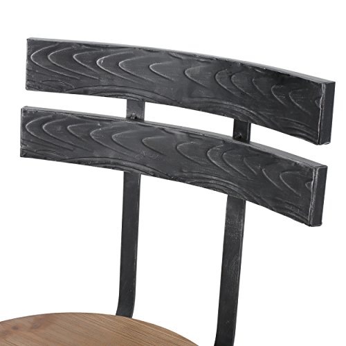 Christopher Knight Home Alanis Firwood Barstool, 39", Black Brush Silver #TOP4