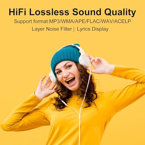 Image of 64GB MP3 Player with Bluetooth5.3, 2.4-Inch HD Full Touch Screen, Portable Lossless Sound Music Player with HD Speaker, mp3 with FM Radio Recording e-Book, Record, Earphone Included