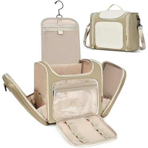 ZBDZSW Neceser de Viaje para Mujer con Gancho para Colgar champú, contenedor de tamaño Completo, Bolsa de cosméticos de Maquillaje Resistente al Agua