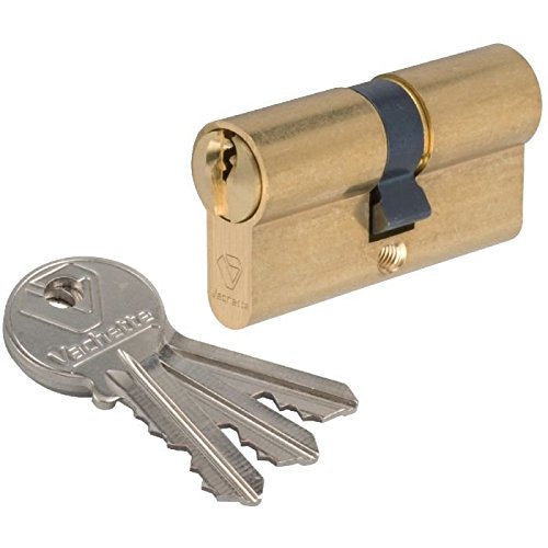 Vachette 17232000 Cylindre First Door Lock Cylinder-Double Entry 30 x 80 mm-Secure 5 Pin Mechanism-3 Keys-Easy Installation-Brass Finish