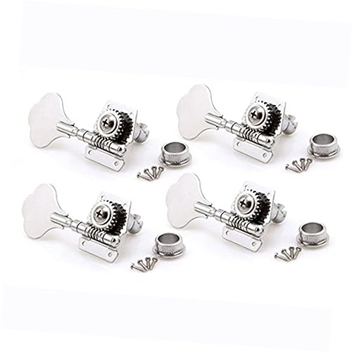 ibasenice Bass Tuners Set 4r Bass Guitar Machine Head Tuners Silver Color Hard Zinc Alloy for Bass Guitar Tuning Easy Replacement