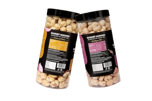 Image of H O M House Of Makhana 130g Cream and Onion And Himalayan Salt Gourmet Makhana Jar Roasted in Olive Oil, Flavored Makhana Pack of 2 (65gX2)