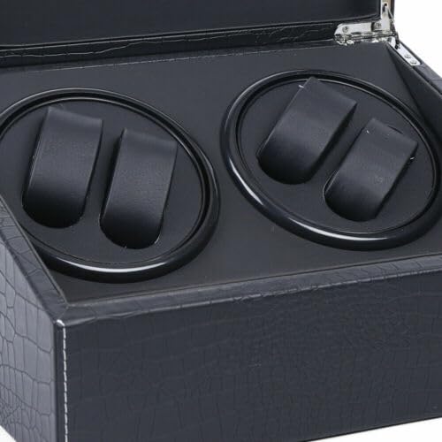 Automatische Uhrenbeweger Box, 4+6 Beweger Uhrenbox Automatikuhren Watch Winder Crocodile Pattern 30.5 * 23.5 * 18cm