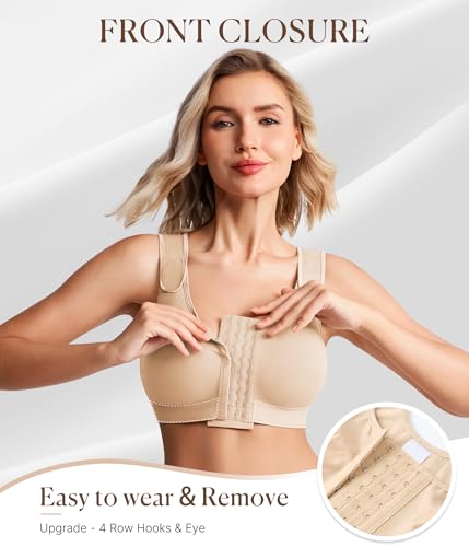 Post Surgery Compression Bras for Women Front Closure Bra with Adjustable Straps2