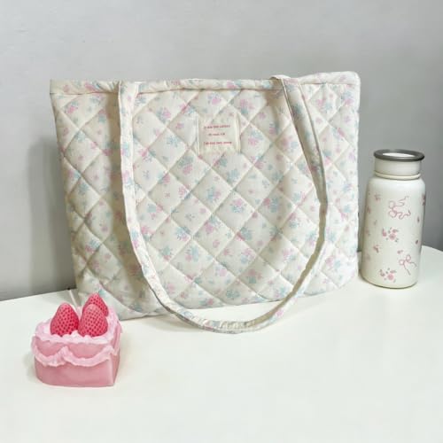 Image of Sunwel Fashion Top Zipper Floral Quilted Bag Small Tote Bag for Women