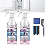 Grolomo 2026 New Bathroom Descaler Foam Cleaner, 2.02 Oz Bathroom Descaler,Upgraded Stubborn Stains Cleaner, All Purpose Rinse Cleaning Foam Spray For Bathtub,Toilet,Glass,Faucet (2pcs)
