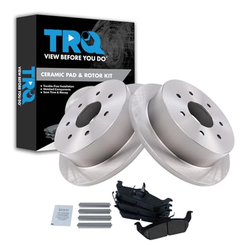 Image of TRQ Rear Brake Pad and Rotor Set Ceramic Compatible with 2004 Ford F-150