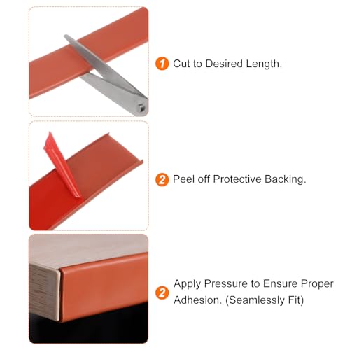 Borde en forma de U autoadhesivo de 40 mm para proteger mesas de comedor y gabinetes 6