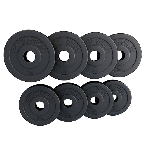 GORILLA SPORTS® Olympia Hantelscheiben - 1,25-30kg Gewichte, Einzeln/Set, 50/51 mm Bohrung, Kunststoff - Hantelscheiben-Set, Hanteln GORILLA SPORTS® Olympia Hantelscheiben - 1,25-30kg Gewichte, Einzeln/Set, 50/51 mm Bohrung, Kunststoff - Hantelscheiben-Set, Hanteln