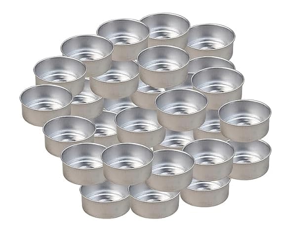 Deepsea Tealight Aluminium Empty Cups with Collar, 50 Cups for DIY Tealight Candles Making | Empty Wax Containers for Tealight Candle Making - 35x10mm - 10 GMS -50pcs (B0CZY58KT4) Amazon Price History, Amazon Price Tracker