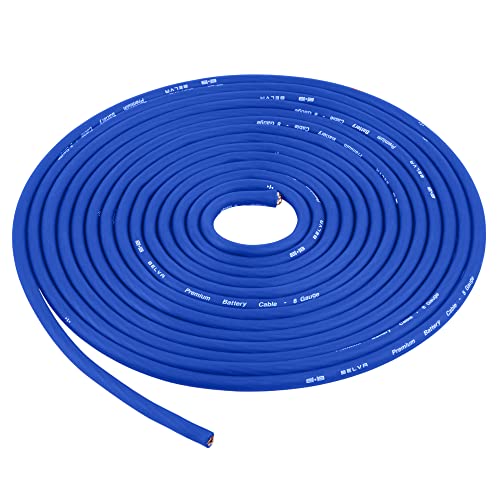 Image of Belva True 8 Gauge AWG Premium CCA Complete Amplifier Wiring Kit with OFC 2-Channel RCA Cable - BAK82BL Blue