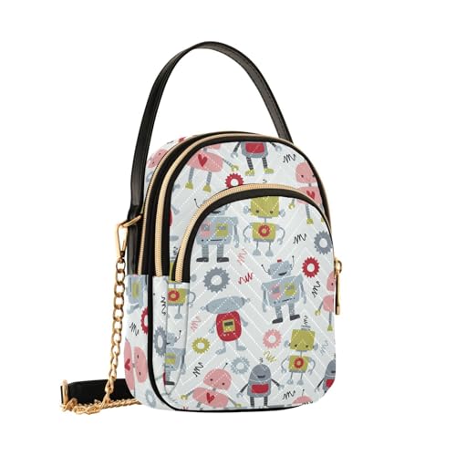 Sac à bandoulière robots mignons : le cadeau idéal pour femme et fille