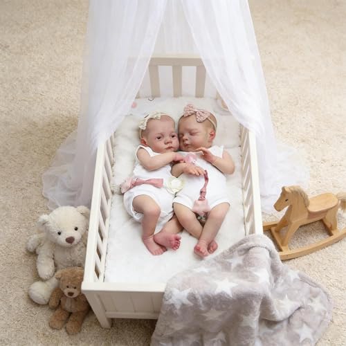 Real Life Reborn Babypuppen Zwillinge Mädchen 18 Zoll Realistische Babypuppe, Weicher Stoffkörper Lebensechte Neugeborenenpuppen, Die wie echte Babys Aussehen Zwillinge Puppen – Bild 6