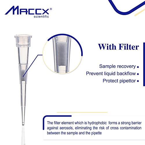 Maccx Disposable Filtering Pipette Tips, Universal Filter Pipette Tips, 960Pcs Of Vol. 10 Μl, Molded Graduation, 96 Tips/Rack X 10 Racks, Ptf010-960 #TOP4