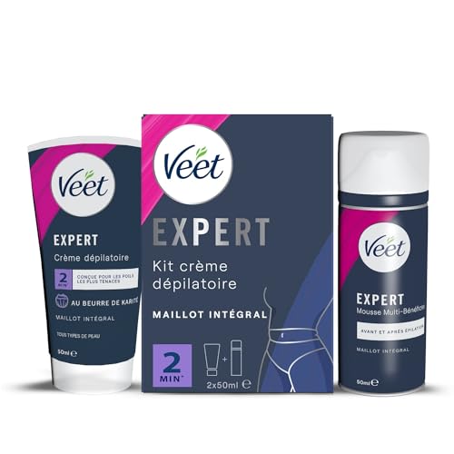 VEET EXPERT - Crème Dépilatoire Poils Tenaces - Maillot Intégral Avec Mousse...