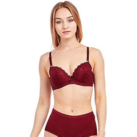 Mamia Women's Full Cup Push Up Lace Bras (Pack of 6)-40C-Audrey Cover