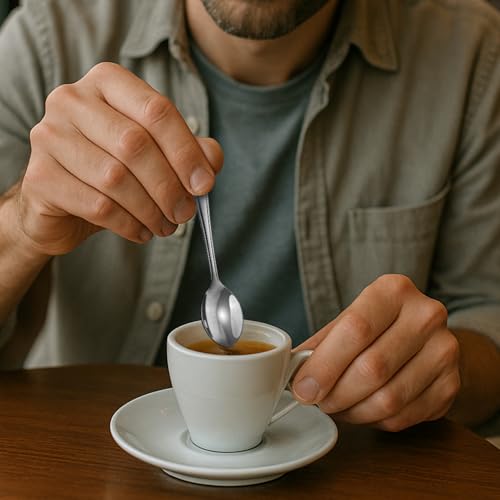 Miniatura 2 de Com-Four 12x Cucharas De Café Espresso De Acero Inoxidable - Elegante Cubertería De Mesa Con Un Diseño Sencillo - Cucharillas - Cucharas De Postre 12 Piezas - Cuchara De Espresso 12cm