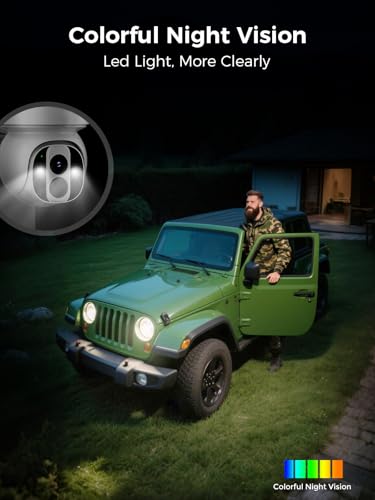 Image of Solar Security Camera Outdoor Wireless WiFi Pro, 4MP Color Night Vision, AI /PIR Motion Detection, 360 PT, 2-Way Audio, IP66, 2.4 /5GHz, SD /Cloud Storage, Compatible with Alexa, Mobile App & HomeBase