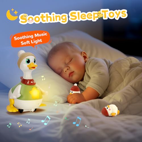 Image of KETIEE Baby Toys 6-12 Months Musical Dancing Duck Set | Tummy Time Crawling Toy with Lights and Sounds, 3 Interactive Ducks for Sensory Development, Gift for 1-3 Year Old Boy Girl