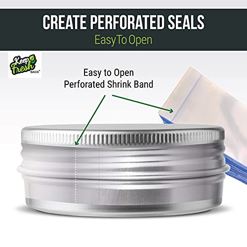 Image of Keep Fresh Shrink Wrap Bands, Shrink Bands for Jars, Heat Seals for Bottles, Tinctures, and Mason Jars, Air Tight Container Shrink Seals (2 1 /2 inch - 2 3 /4, 200 Count)
