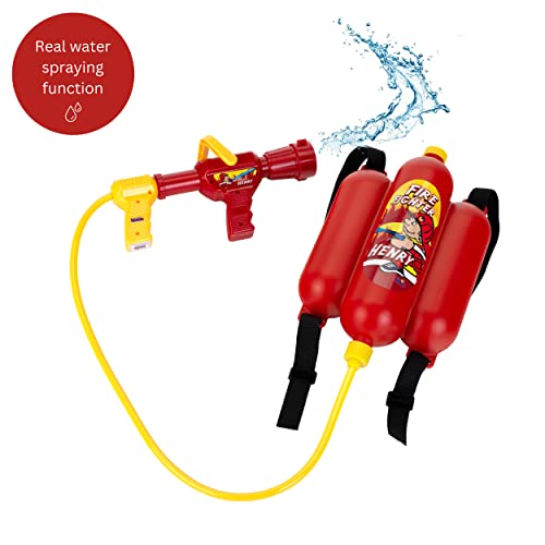 Theo Klein 8932 Feuerwehrspritze | Mit Wasserspritzfunktion und 2-Liter-Tank | Tragbar wie EIN Rucksack | Maße: 31 cm x 21 cm x 9 cm | Spielzeug für Kinder ab 3 Jahren