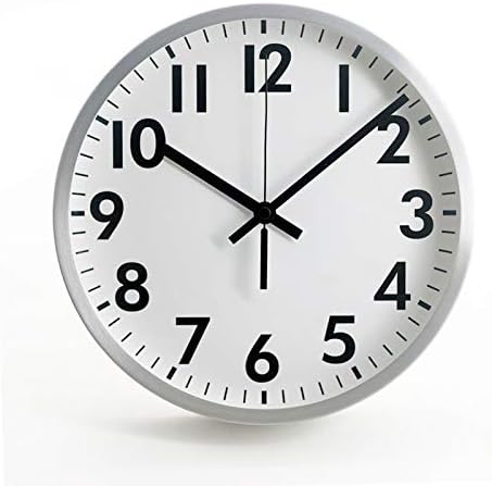 Products Retro White Wall Clock with Metal Frame, Silent Non-Ticking- 10 Inch Quality