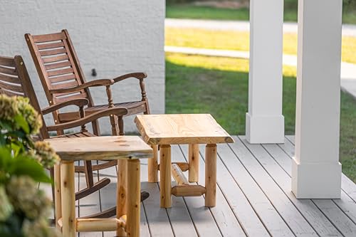 Southern Rustic Logwerks Log Coffee and End Table Set of 3 - Rustic Furniture - Living Room Furniture - Awesome Wooden End Tables - (Natural)