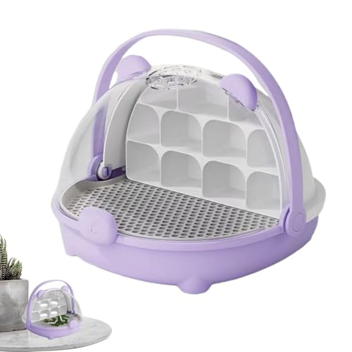 動物の生息地ケージ、爬虫類繁殖タンク | ハンドル付きの透明な給餌ボックス輸送容器 - キャリアの生息地ケージ屋外とカエルのためにペットハウスを観察する