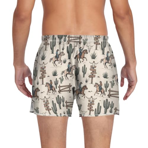 Image of Men's Boxer Shorts Cotton Loose Underwear with Button Fly
