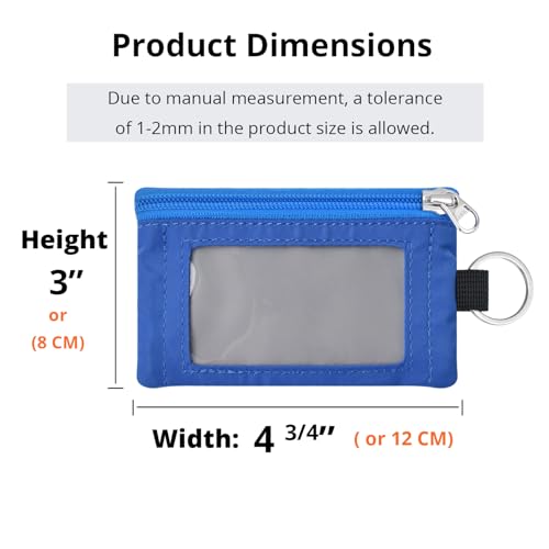 Image of RFID Blocking Travel Wallet with Adjustable Lanyard, Small Nylon Zipper Pouch and Badge Holder for ID, Credit Cards, Cash, Keys, Commuters (Grey+Blue)