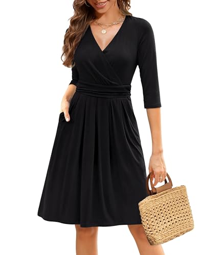 Zattcas Womens Casual Fall Dresses 2025 Wrap V...