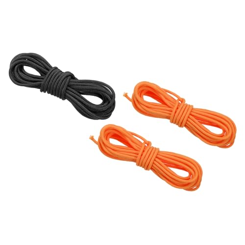 PATIKIL Archery D Loop Rope 10 FT, 3 Pack Bow D Loop String Release Material Nock Wire Nocking Loop Buckle Ring for Compound Bowstring, 1pcs Black 2pcs Orange