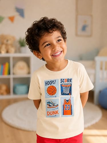 Image of Kidbea Bamboo Unisex Kids T-Shirt Ultra-Soft Premium Half Sleeve Graphic Tee for Boys & Girls, Casual Summer Wear for Toddlers & Kids