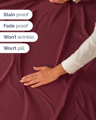 Image of Flex Top Split Head King Sheet Set - 4 Piece Extra Deep Sheets - Burgundy