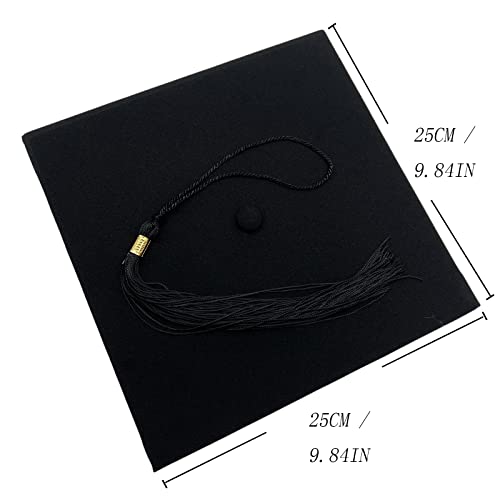 BROADREAM Bachelor hoed, doktershoed, diploma-hoed, studentenhoed, bachelor diploma-hoed voor afstudeerfeesten van studie, universiteit, universiteit, diploma - afstuderen hoed in zwart - Image 4
