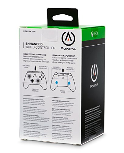 Enhanced Wired Controller for Xbox One - White, gamepad, wired video game controller, gaming controller, Xbox One, works with Xbox Series X|S