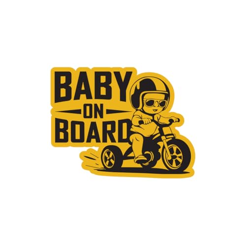 Zaqiz Baby on Board Car Sticker to Alert Drivers and Promote Safer Driving Around Your Infant (Golden Yellow)