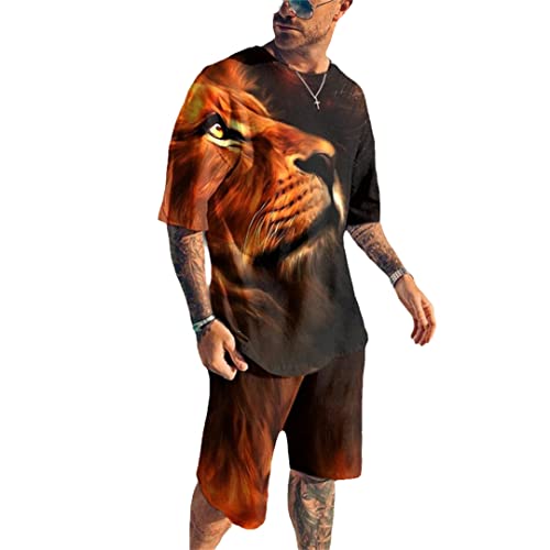 Ensemble d'été homme t-shirt col rond et short de plage S fluide