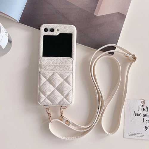 Étui en cuir PU blanc haut de gamme pour Samsung Galaxy Z Flip 4