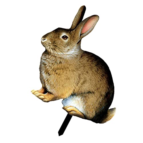 YOSADIER Realistic Rabbit Garden Stake Decorative Outdoor Lawn Sculpture Acrylic Animal Ornament for Courtyards and Weather Resistant Garden Insert Stake