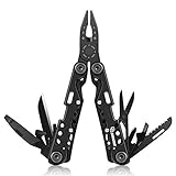 SURNORME Multi Knife Multitool Pliers 13 in 1 Foldable Stainless Steel Black Pocket Tool for Outdoor Hiking Camping
