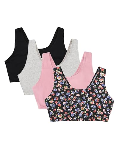 Fruit of The Loom Women's 4-Pack Built Up Cotton Sports Bra