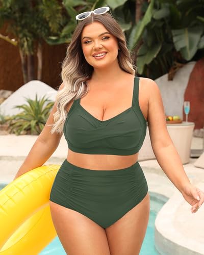 Image of Daci Women's Plus Size Bikini Sets - High Waisted Two-Piece Swimsuits with Tummy Control